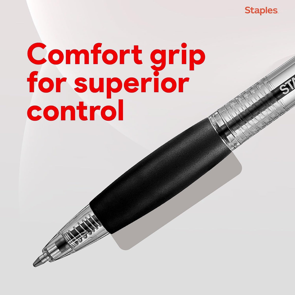 Staples Retractable Ballpoint Pens, Fine Point, Black Ink, 12-Pack