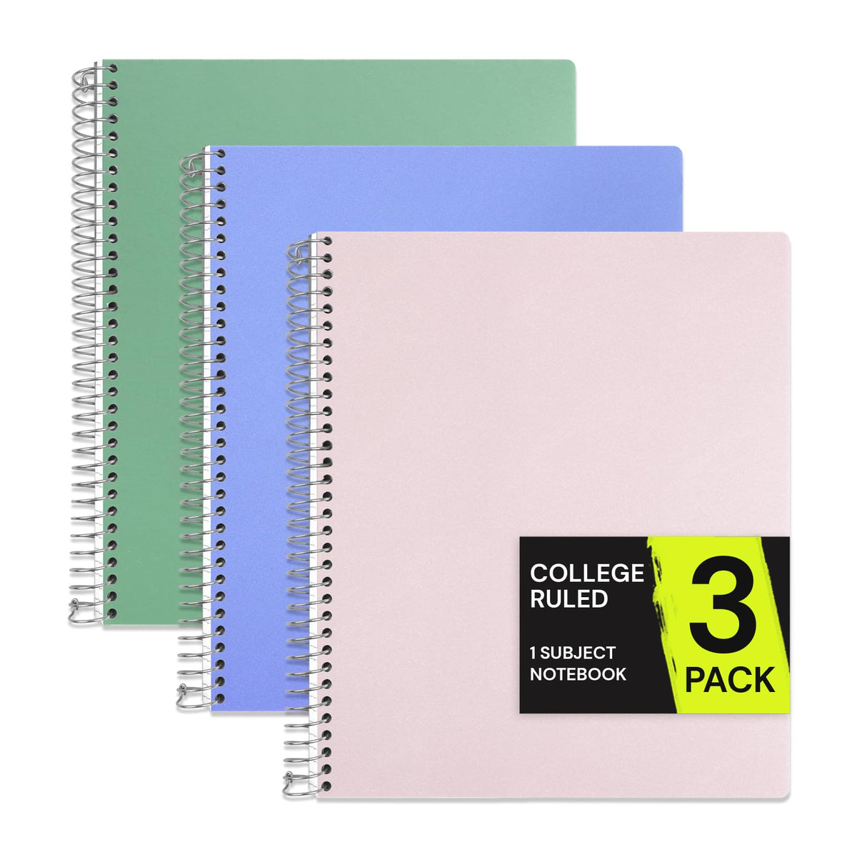 ONAVIA 1 Subject Spiral Notebook College Ruled 5 Pack, 140 Pages, Assorted