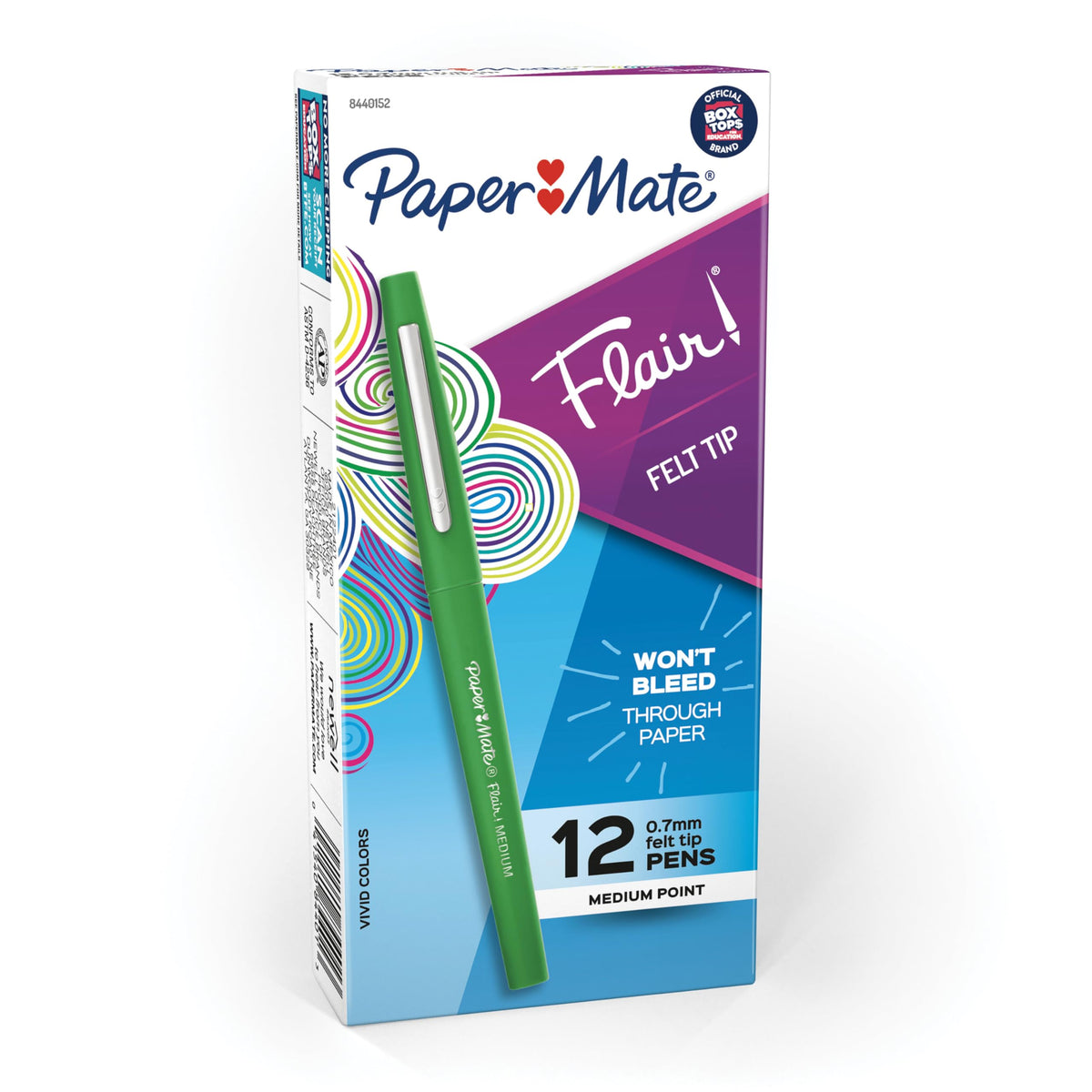 Paper Mate Flair Felt Tip Pens, Medium Point (0.7mm), Black, 12 Count - Teacher Supplies, Journaling, Note-Taking, Writing