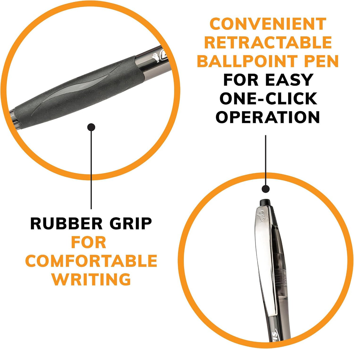 BIC Glide Black Retractable Ballpoint Pens, 1.0mm Medium Point, 4-Count