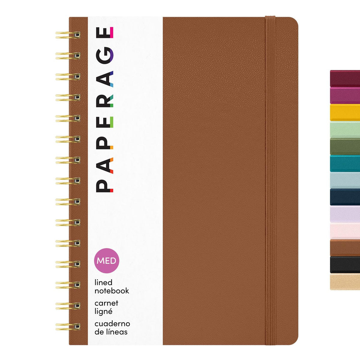 PAPERAGE Lined Spiral Journal Notebook, (Olive Green), 160 Pages, Hardcover Journal for Women & Men, Medium 5.5 in x 8 in - 100 GSM, Thick Paper, Spiral Notebook for Work, School & Journaling