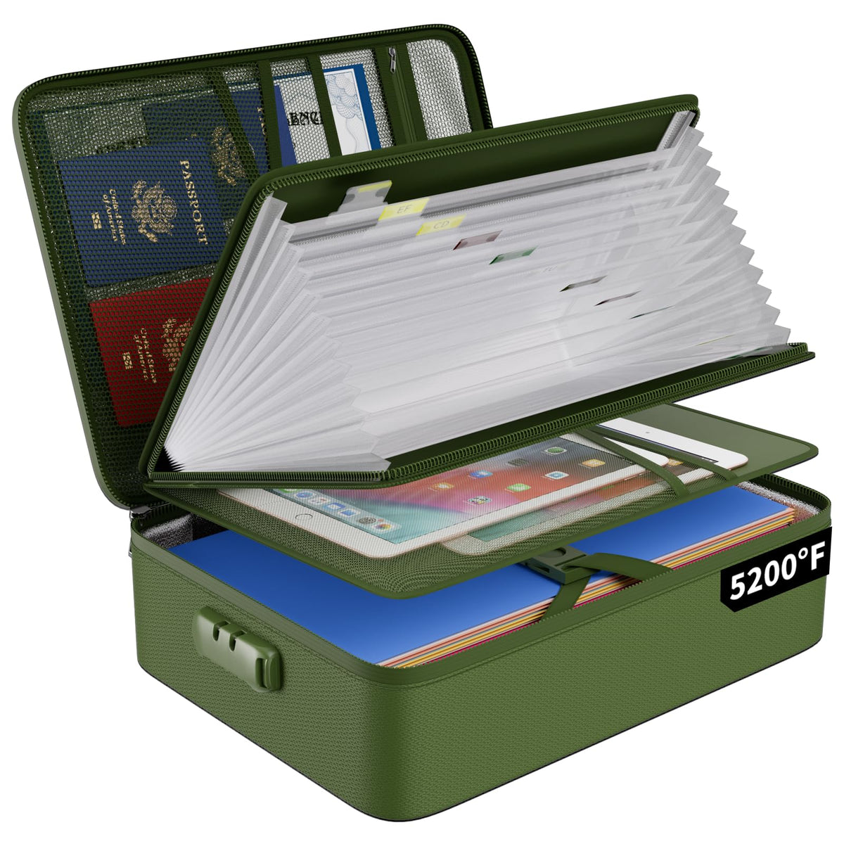 ENGPOW Fireproof File Organizer Bag with 13 Pockets Accordion File Folder
