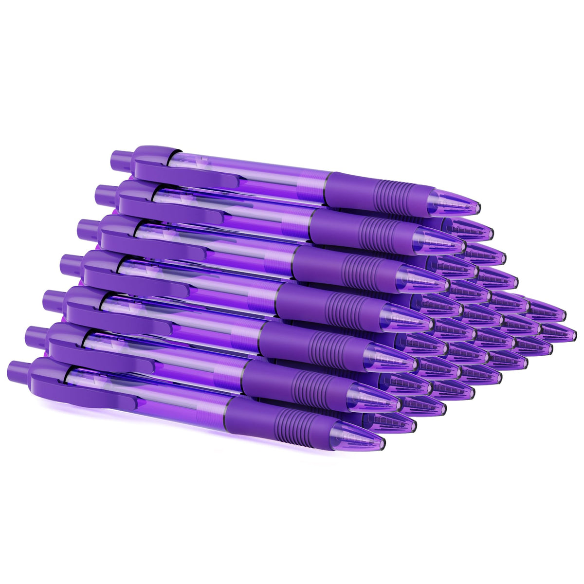 deegtran Pens Bulk, 30 Pack No Bleed Black Ink Click Pens with Soft Grip, Wholesale Retractable Ballpoint Pens for Office School, Medium Point Smooth 1.0MM
