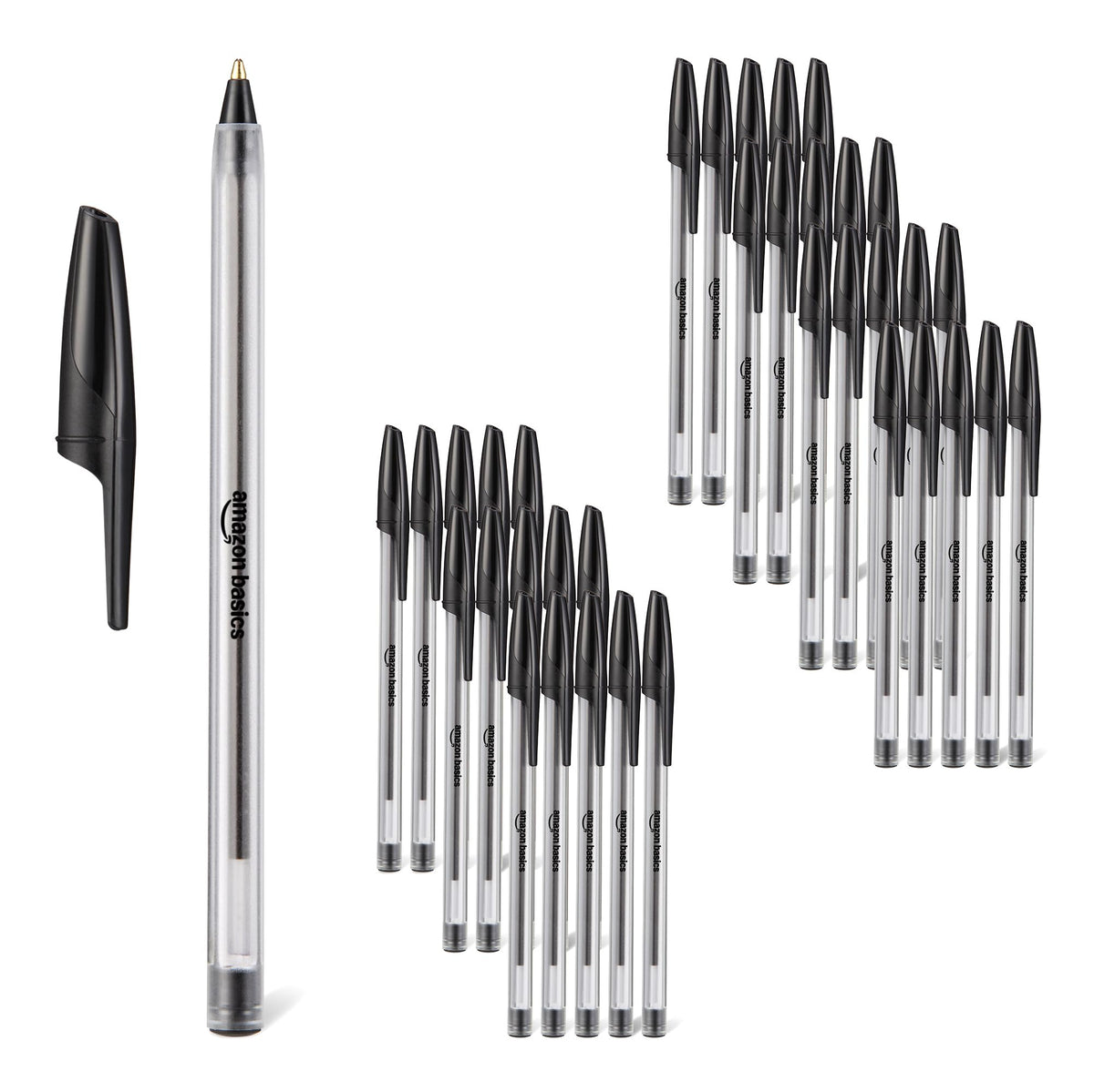 Amazon Basics Ballpoint Pens, Medium Point 1.0mm, Black Ink, 12-Pack