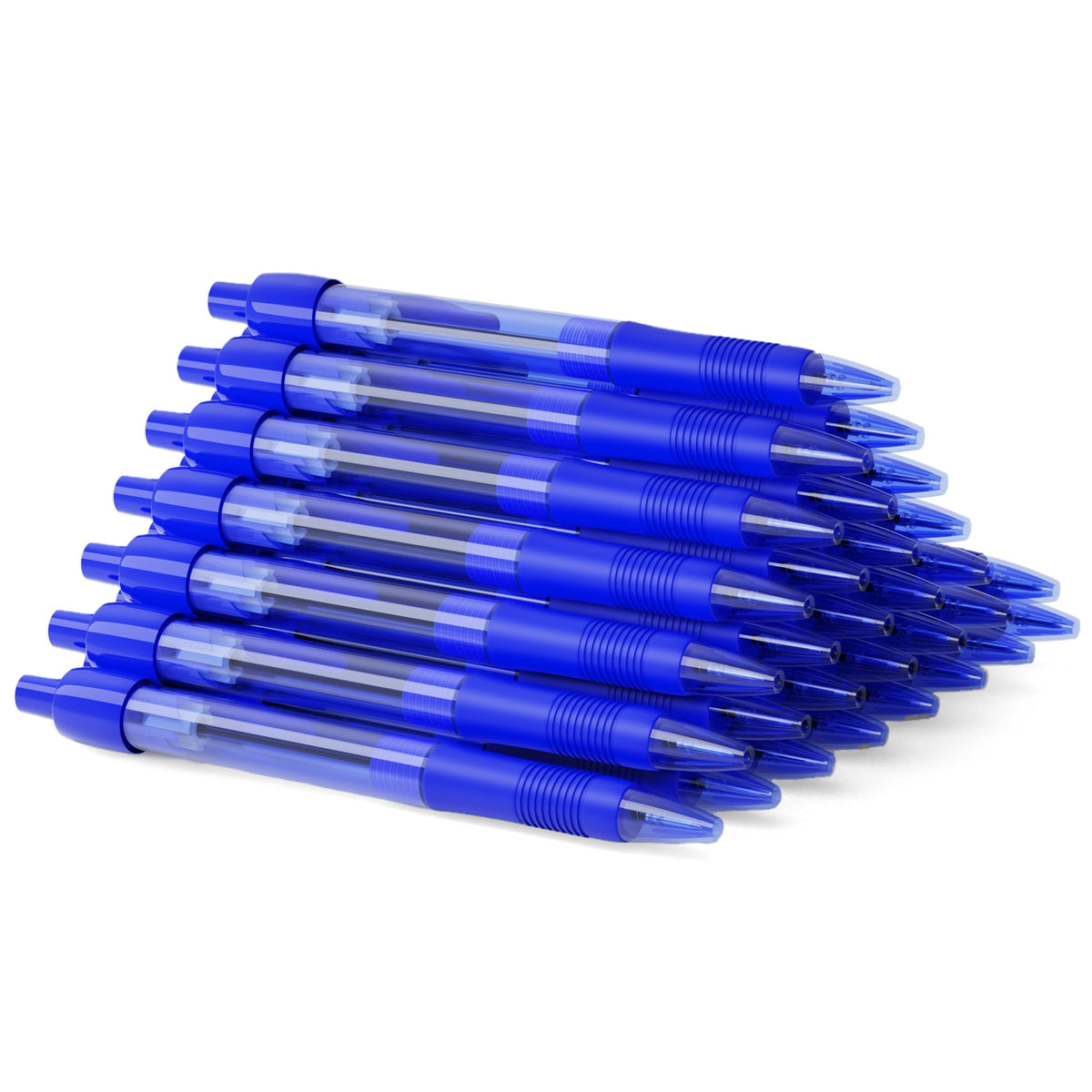 deegtran Pens Bulk, 30 Pack No Bleed Black Ink Click Pens with Soft Grip, Wholesale Retractable Ballpoint Pens for Office School, Medium Point Smooth 1.0MM