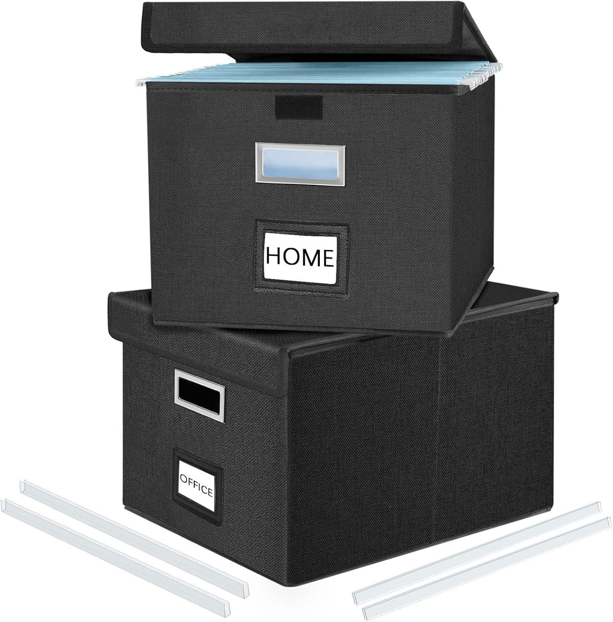 File Organizer Box with Lids, Collapsible File Folder Organizer