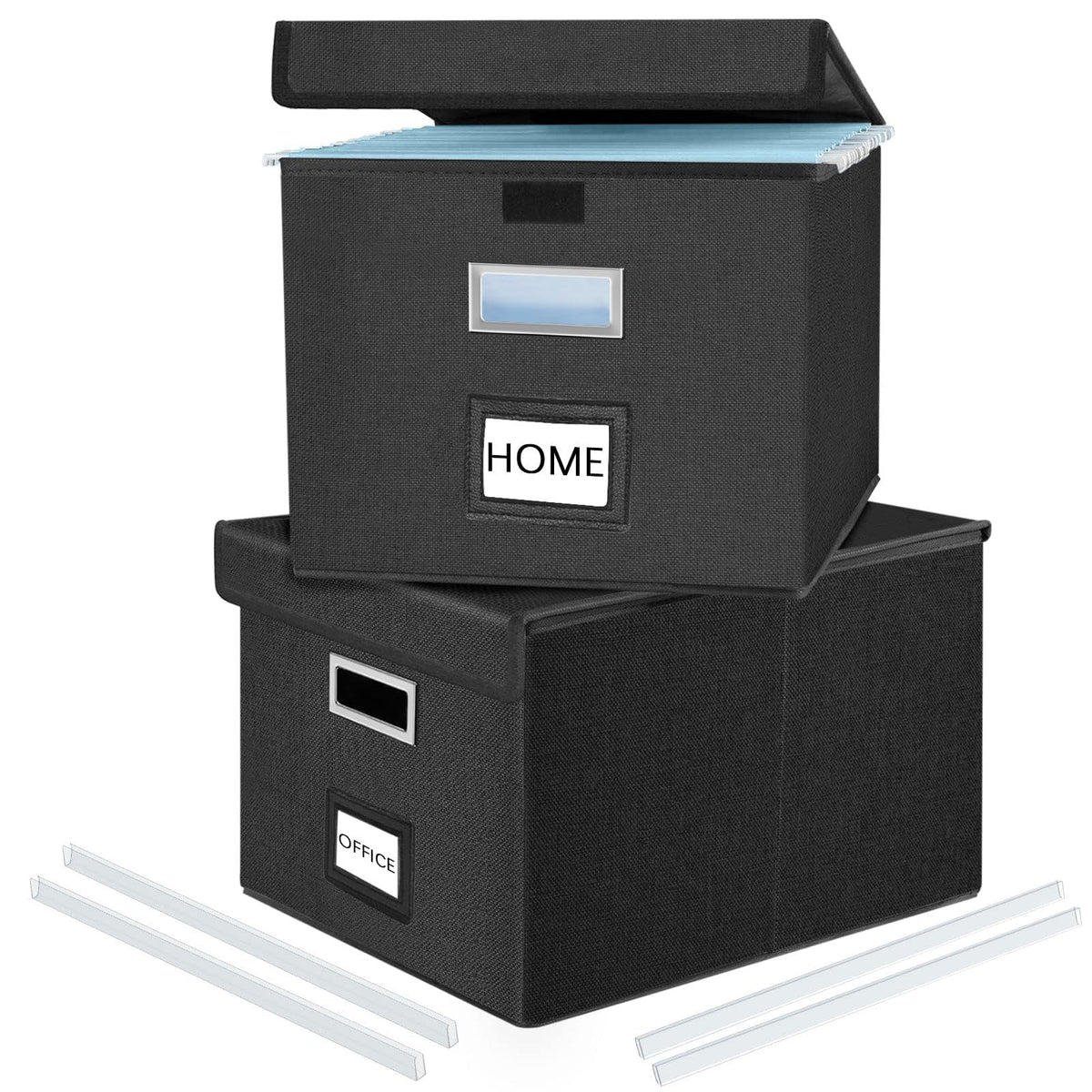 File Organizer Box with Lids, Collapsible File Folder Organizer