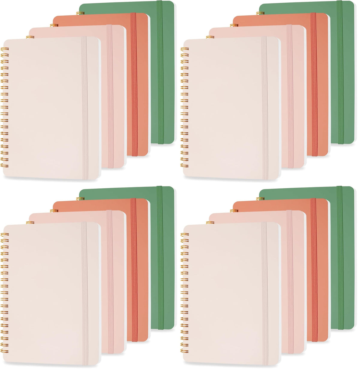 4 PCS Small Spiral Notebook 5x7, Spiral Journal Notebook, Notebooks for Work, School, Small Notebooks 5x7 with Strap, Cute Notebooks for Women 50 Sheets (Blue)