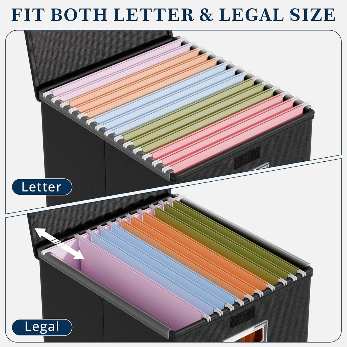 File Organizer Box with Lids, Collapsible File Folder Organizer