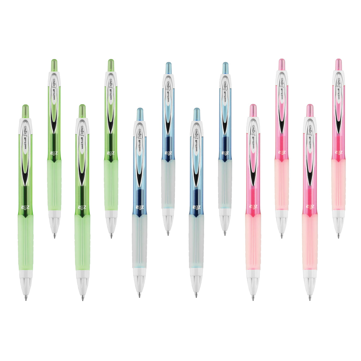 uniball™ 207 Gel Pens, Black Ink, 0.7mm Medium Point, Retractable, 4 Count