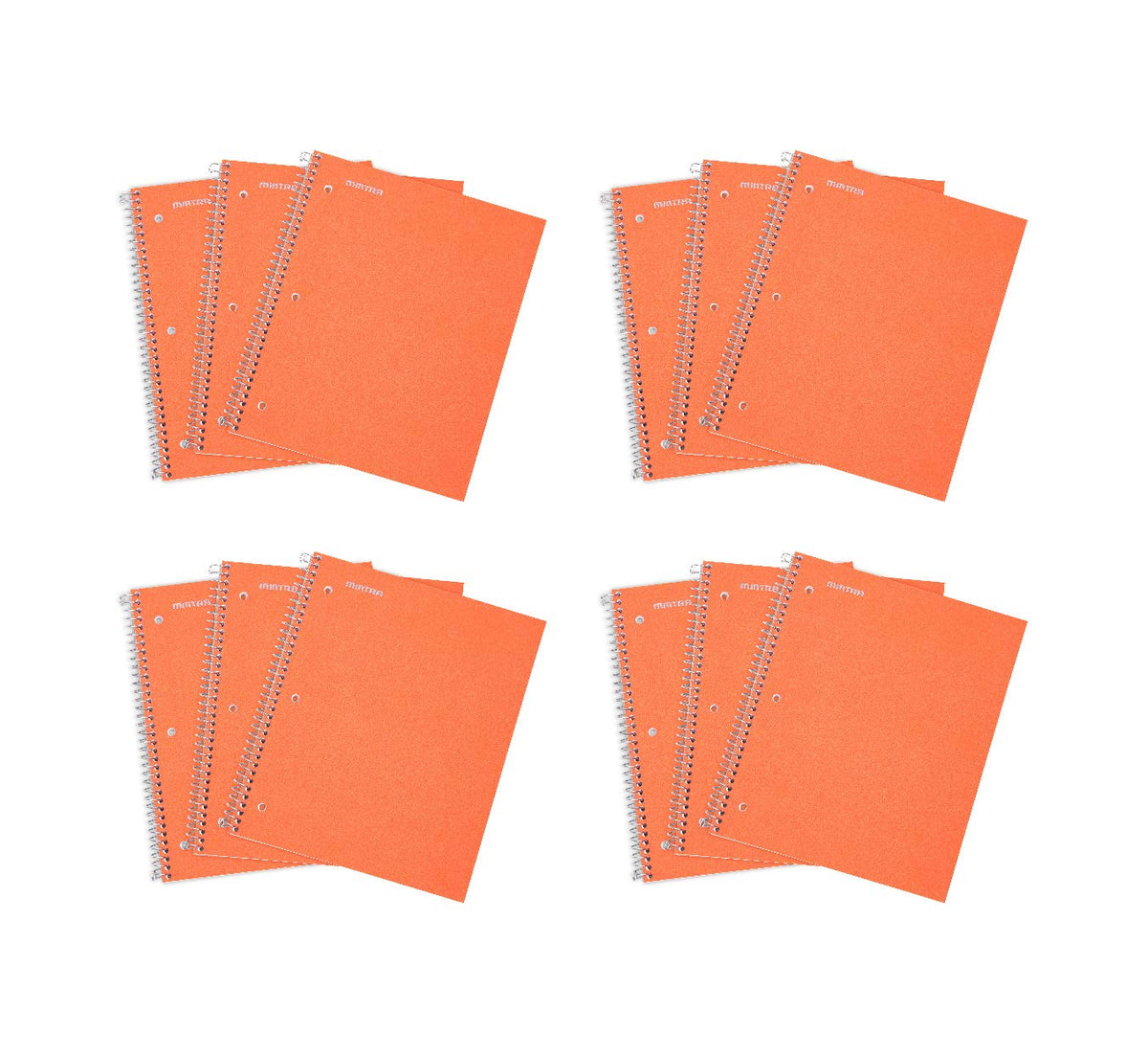 Mintra Office Durable Spiral Notebooks, 1 Subject, (Salmon, Sage Green, Lavender, Wide Ruled 3pk) - 100 Sheets, Poly Pocket, Moisture Resistant Cover, School, Office, Professional