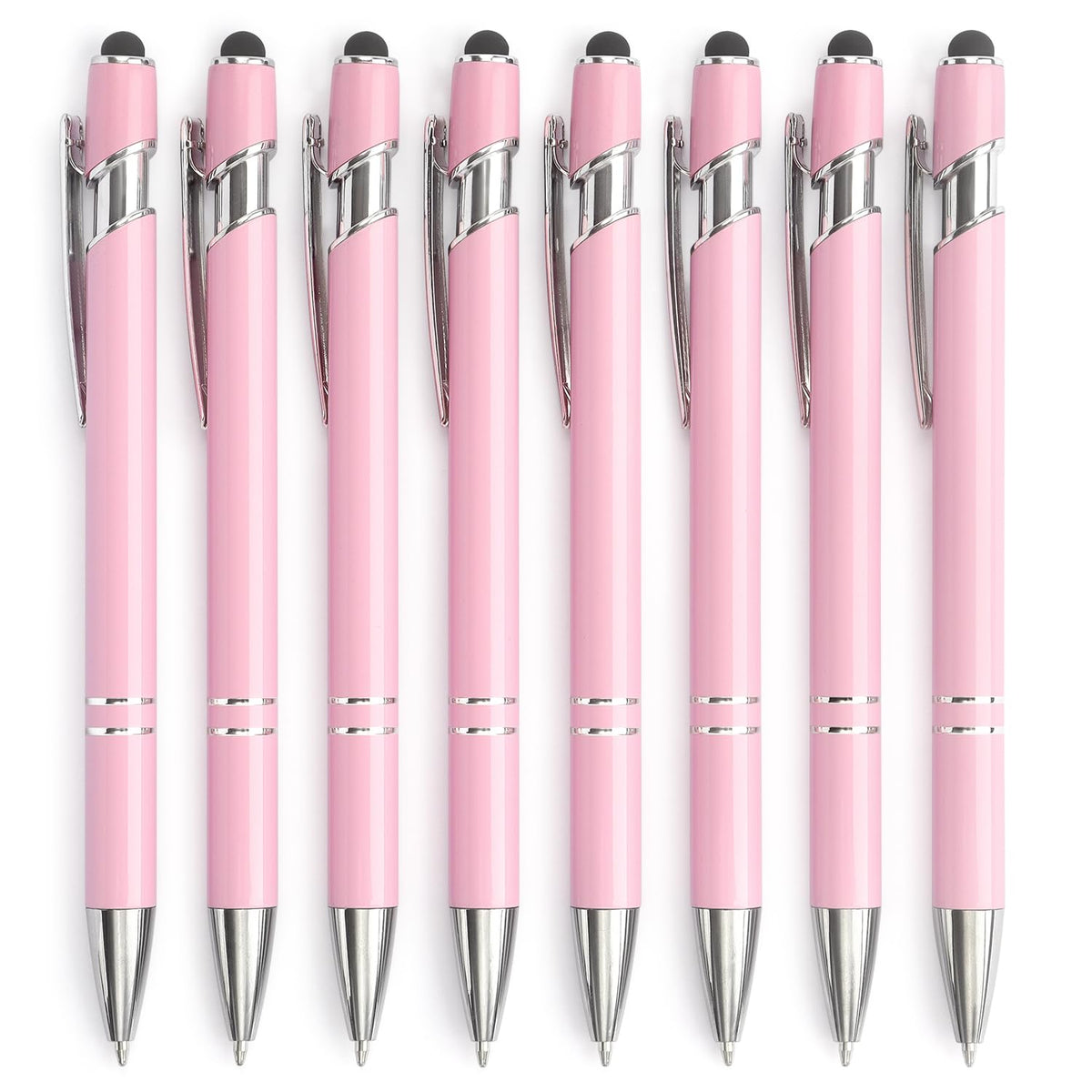 6 Pack Ballpoint Pen 2-in-1 Pen with Stylus tip, 1.0 mm Black Ink