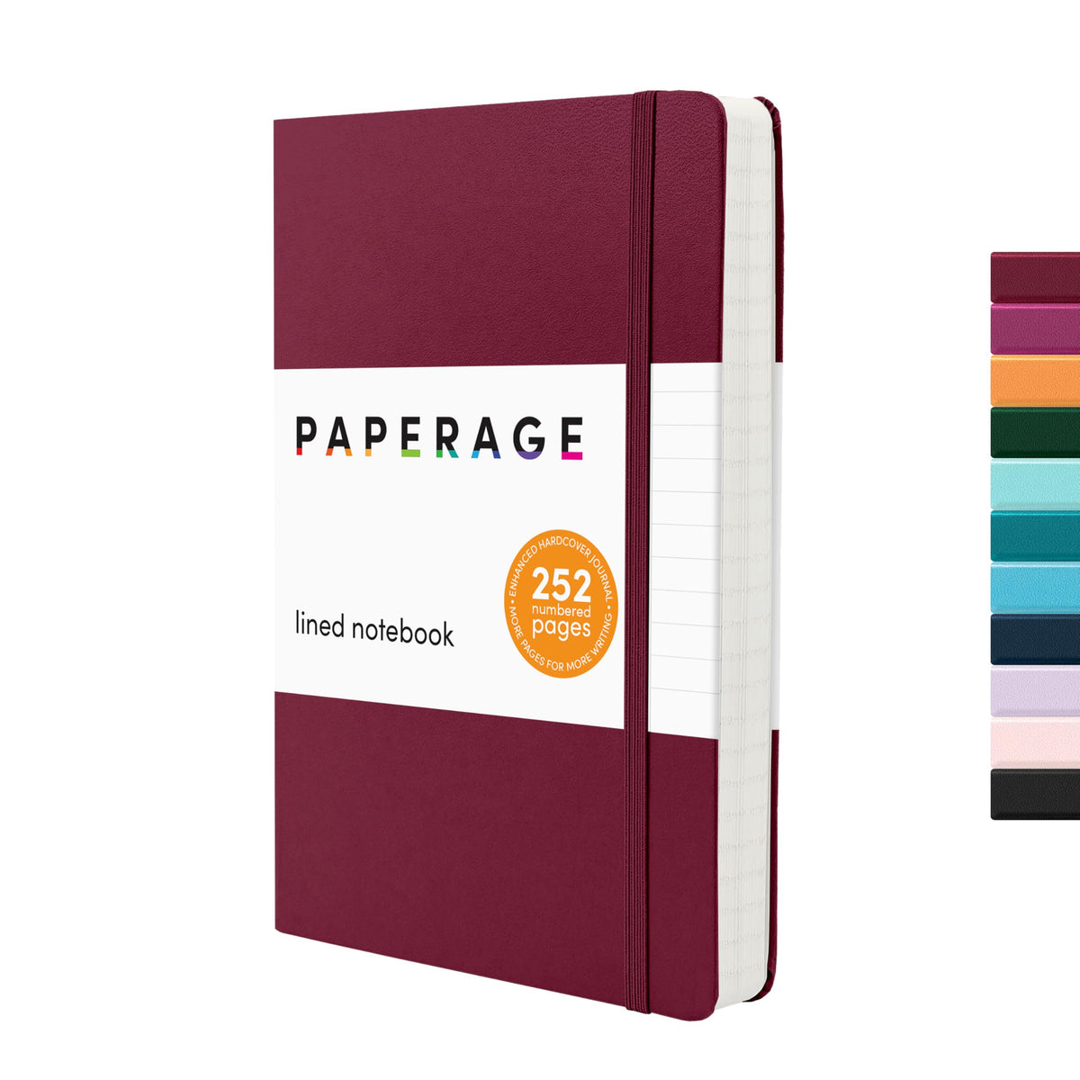 PAPERAGE Lined Journal Notebook, Hardcover Journal for Women & Men, 160 Pages, (5.6 in x 8 in), College Ruled Journaling Notebook for Work, School Supplies & Note Taking, (Green)