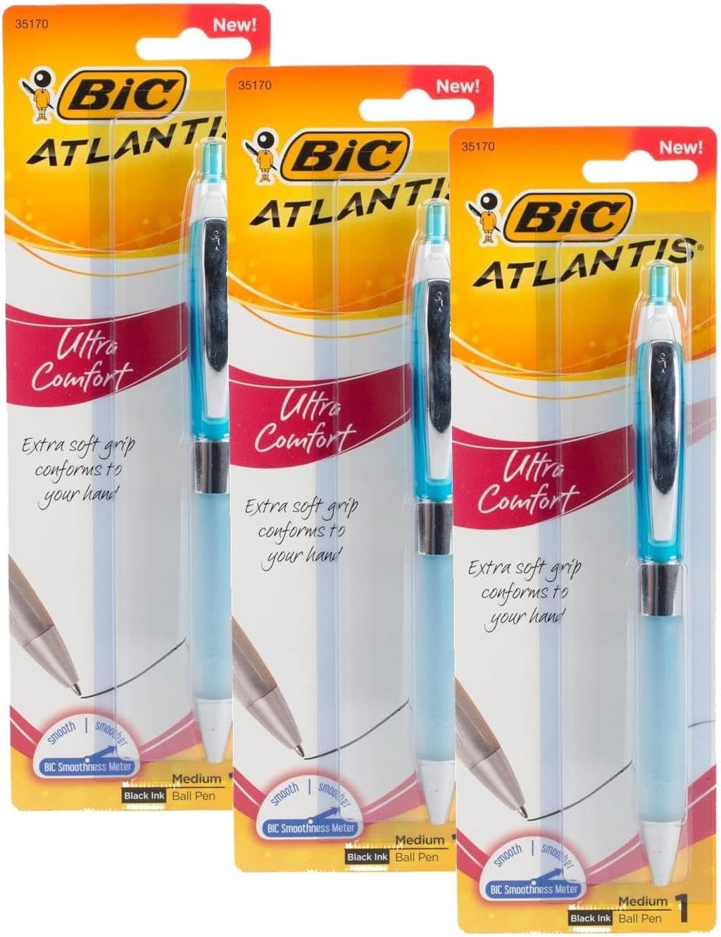 BIC Glide Ultra Comfort Retractable Ballpoint Pens, 1.0mm, 1-Count Pack