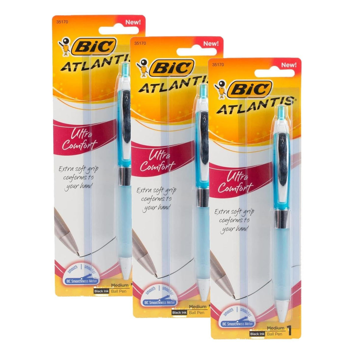 BIC Glide Ultra Comfort Retractable Ballpoint Pens, 1.0mm, 1-Count Pack