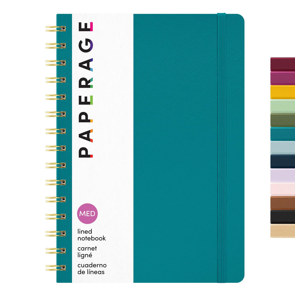 PAPERAGE Lined Spiral Journal Notebook, (Olive Green), 160 Pages, Hardcover Journal for Women & Men, Medium 5.5 in x 8 in - 100 GSM, Thick Paper, Spiral Notebook for Work, School & Journaling