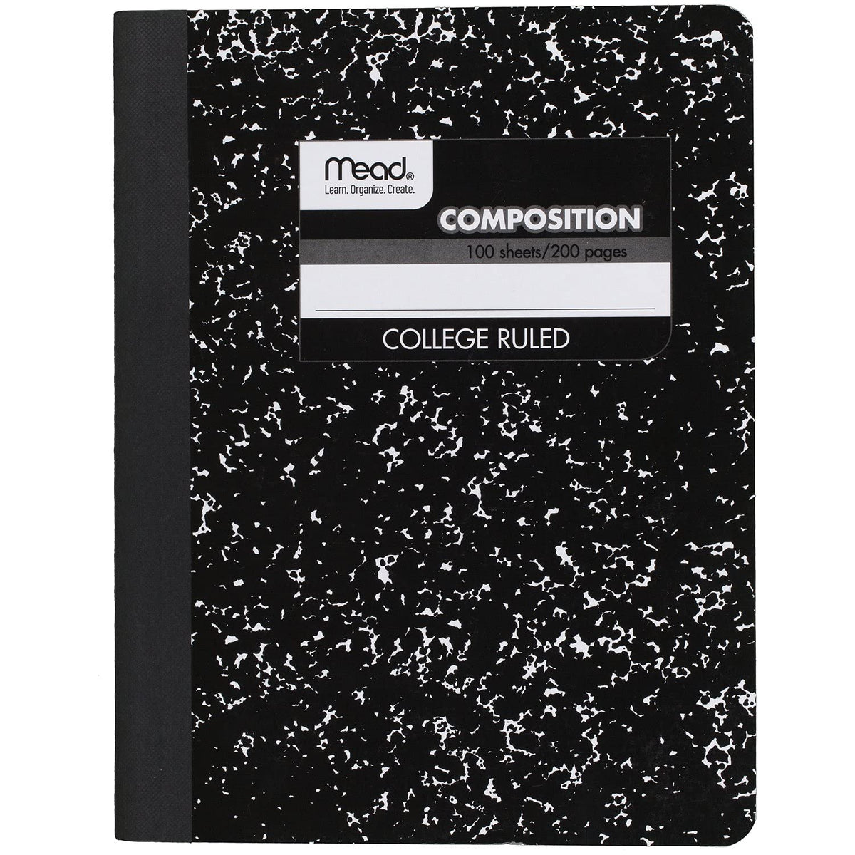 Mead Composition Notebook, 3 Pack, College Ruled Paper, 7-1/2" x 9-3/4", 100 Sheets per Comp Book, Black Marble (38111)