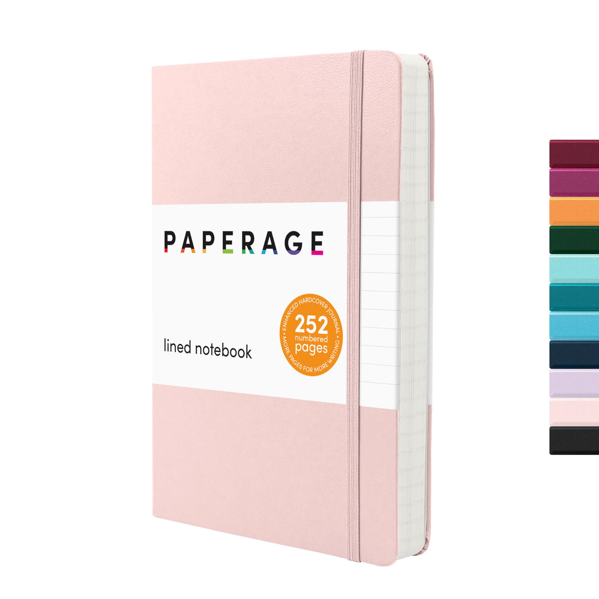 PAPERAGE Lined Journal Notebook, Hardcover Journal for Women & Men, 160 Pages, (5.6 in x 8 in), College Ruled Journaling Notebook for Work, School Supplies & Note Taking, (Green)