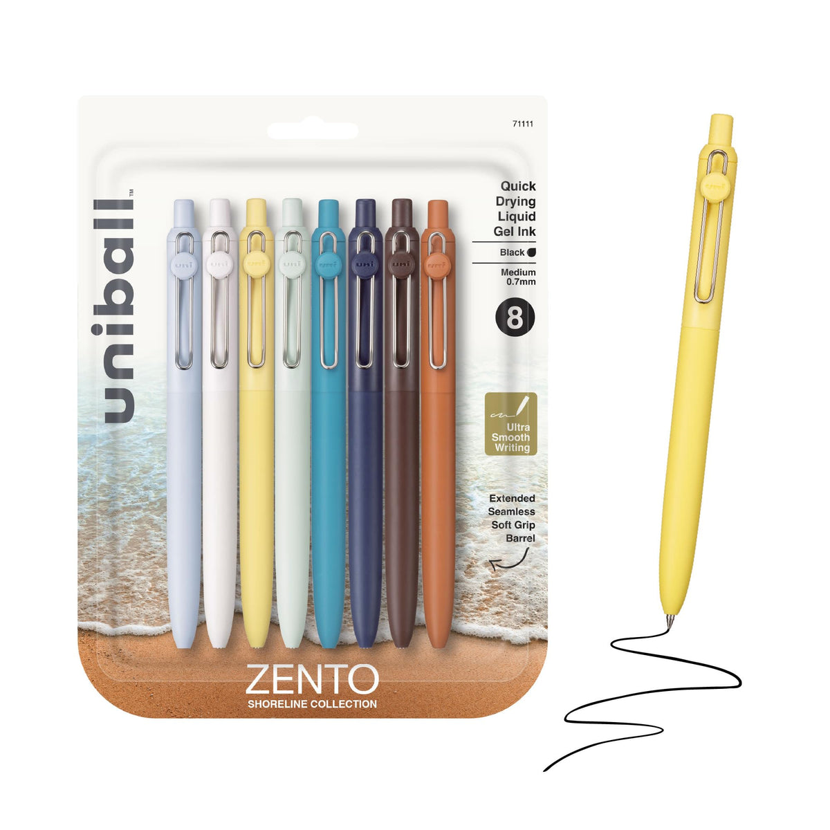 uniball™ Zento Gel Pens, Black Ink, 0.7mm Medium Point, 12 Count