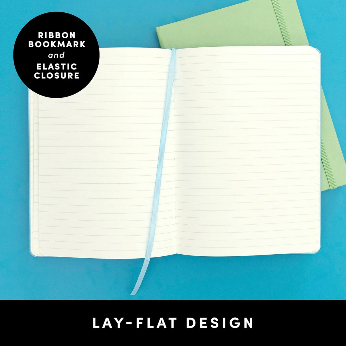 PAPERAGE Lined Journal Notebook, Hardcover Journal for Women & Men, 160 Pages, (5.6 in x 8 in), College Ruled Journaling Notebook for Work, School Supplies & Note Taking, (Green)