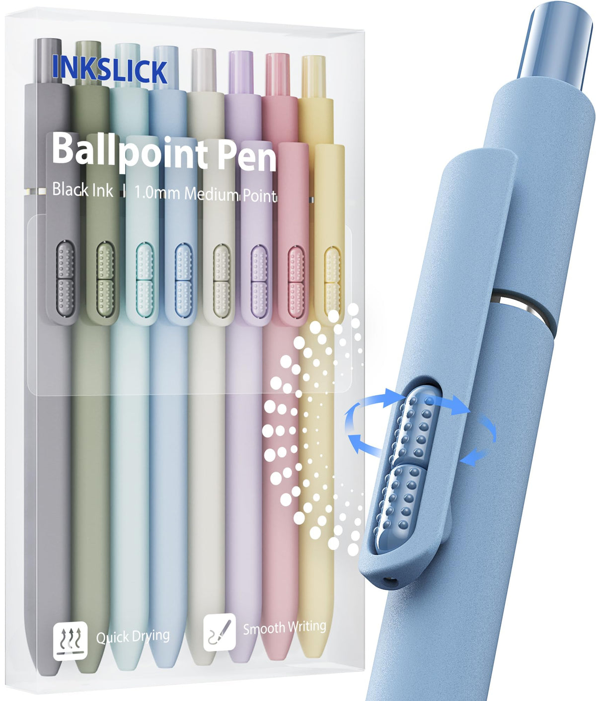 Ballpoint Pens 1mm Black Ink Smooth Writing Fidget Pen for Adults