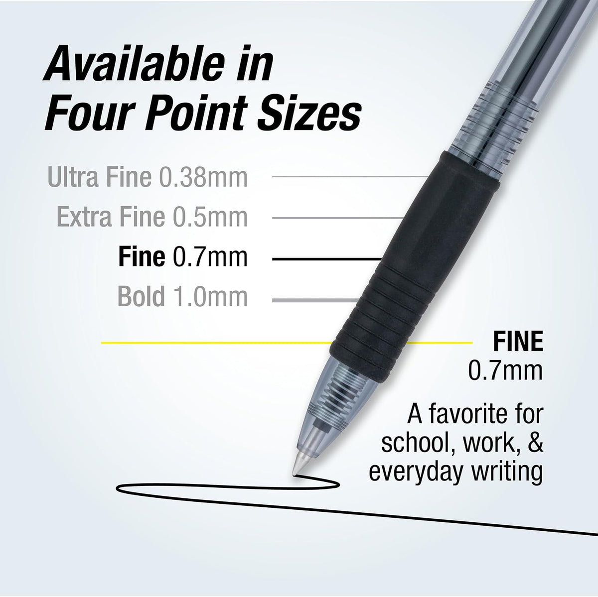 PILOT G2 Premium Gel Pens, Fine Point 0.7mm, Black Ink, 12-Pack
