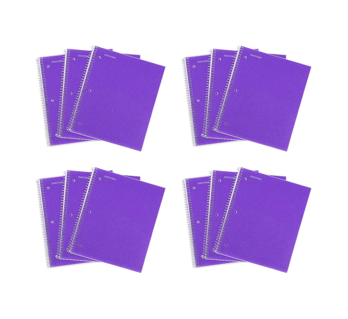 Mintra Office Durable Spiral Notebooks, 1 Subject, (Salmon, Sage Green, Lavender, Wide Ruled 3pk) - 100 Sheets, Poly Pocket, Moisture Resistant Cover, School, Office, Professional