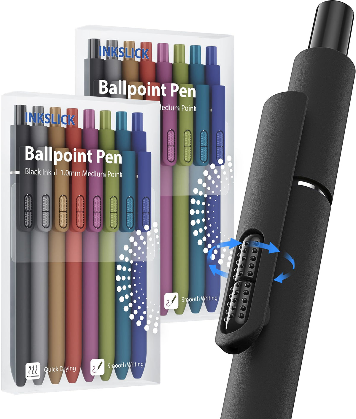 Ballpoint Pens 1mm Black Ink Smooth Writing Fidget Pen for Adults