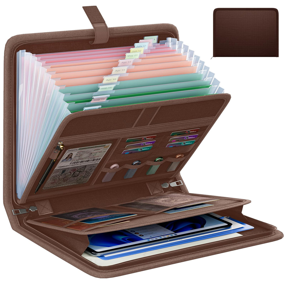 Fireproof Accordion File Organizer, Expanding File Folder with 13 Pockets