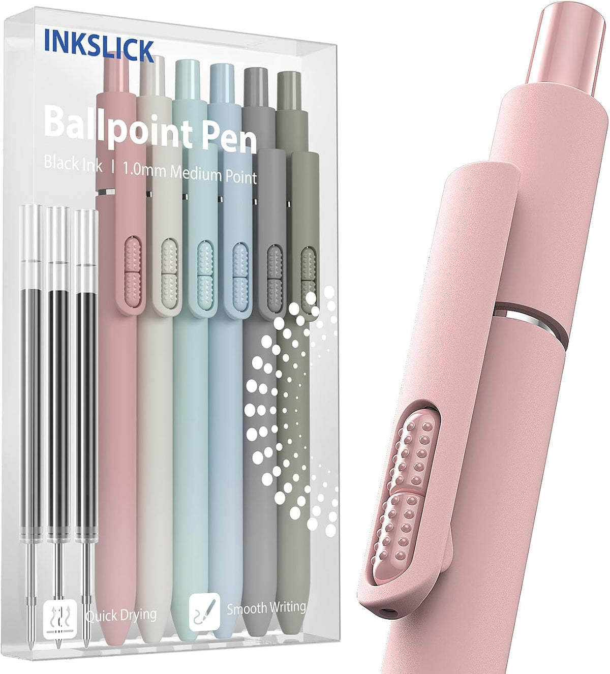 Ballpoint Pens 1mm Black Ink Smooth Writing Fidget Pen for Adults