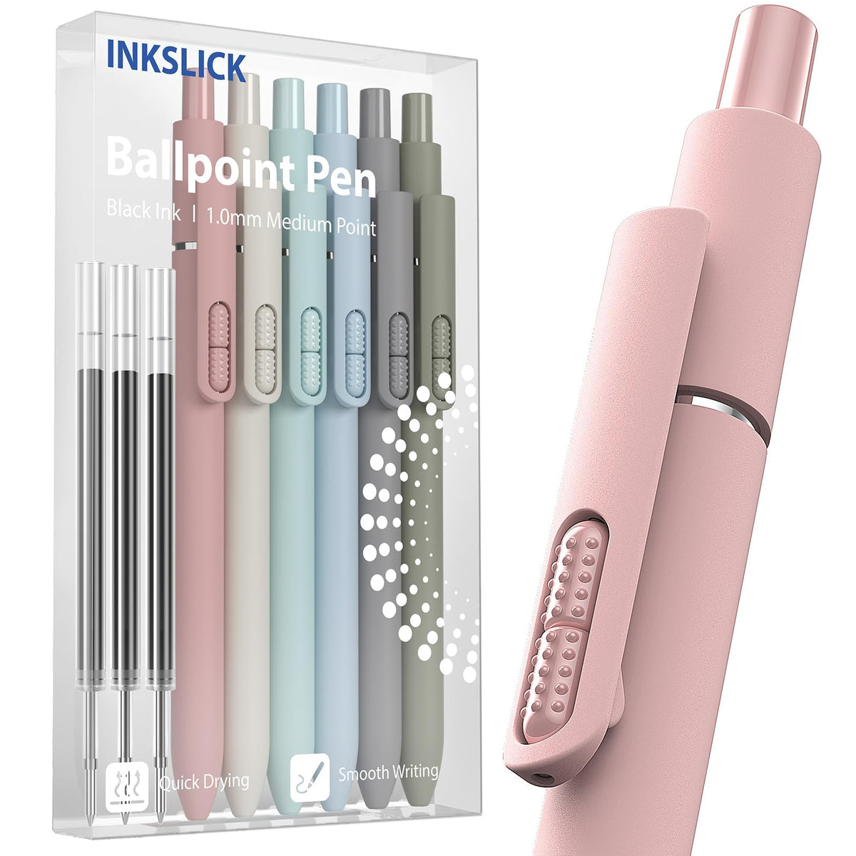Ballpoint Pens 1mm Black Ink Smooth Writing Fidget Pen for Adults