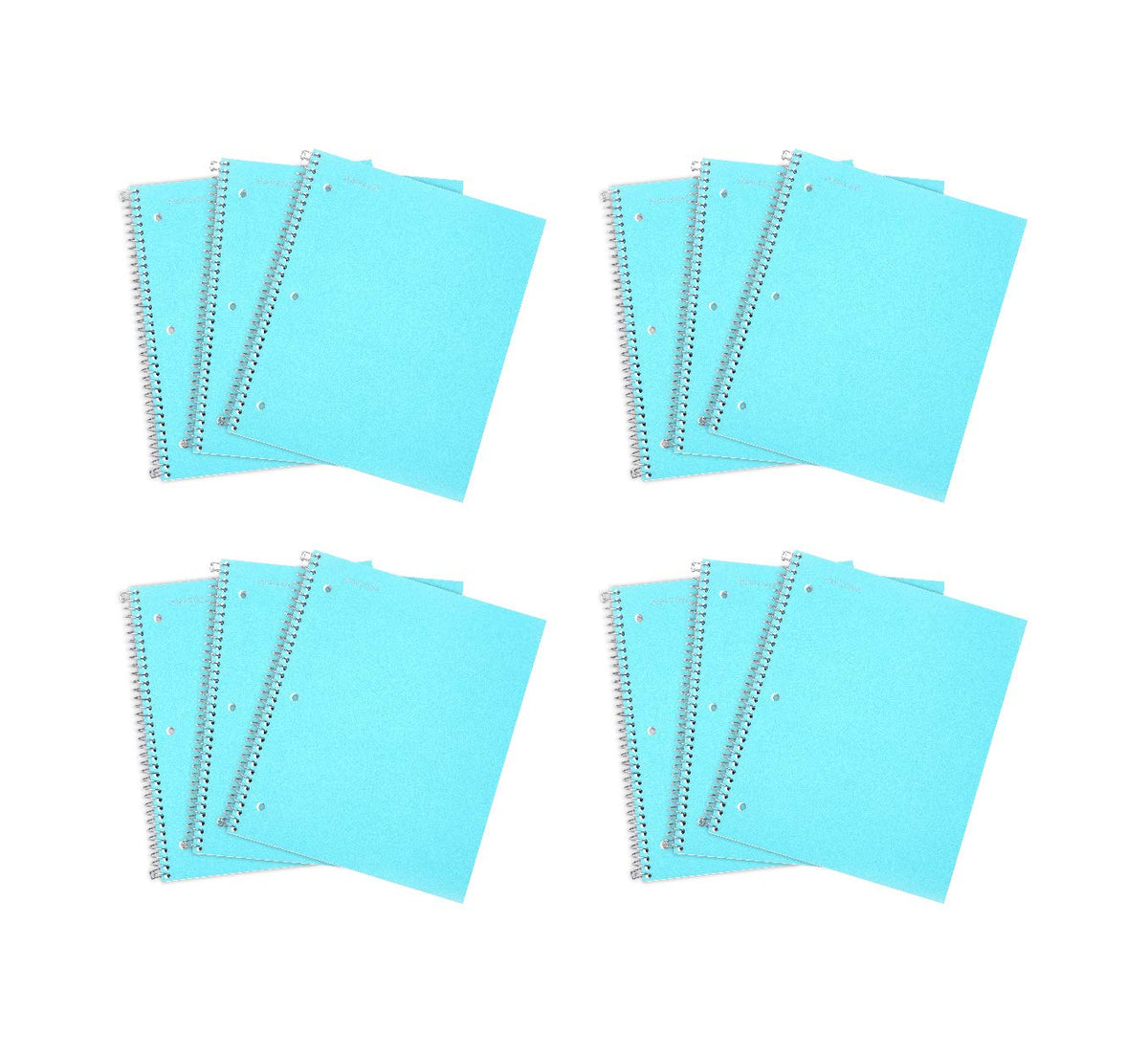 Mintra Office Durable Spiral Notebooks, 1 Subject, (Salmon, Sage Green, Lavender, Wide Ruled 3pk) - 100 Sheets, Poly Pocket, Moisture Resistant Cover, School, Office, Professional