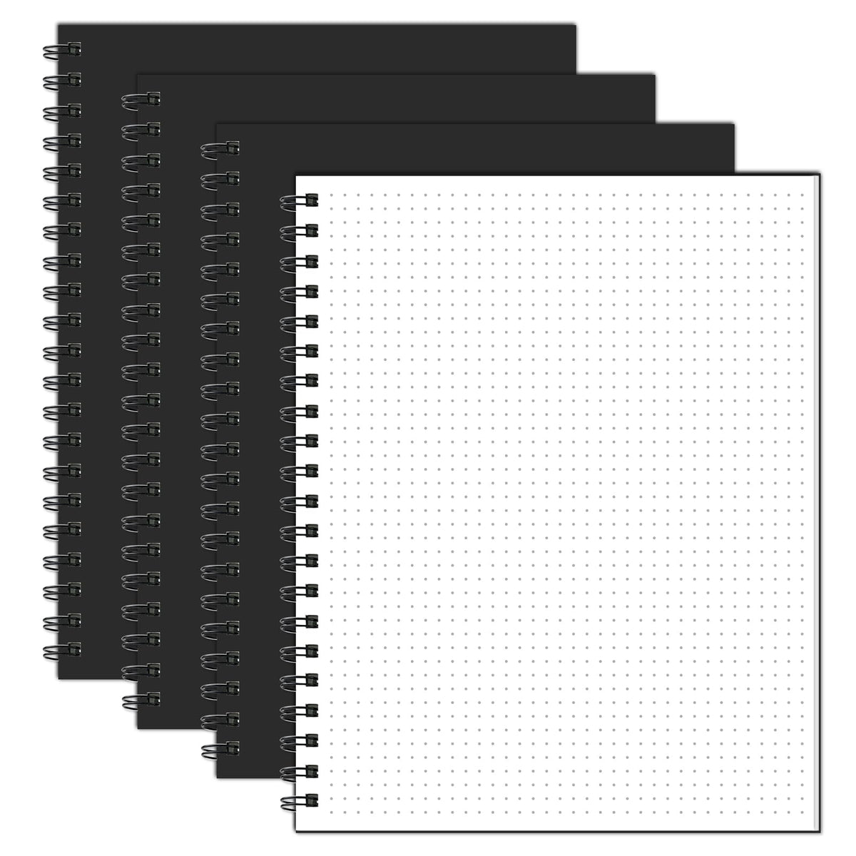 Lined Spiral Notebook 8.5"x11" Black Hardcover Journal 100GSM