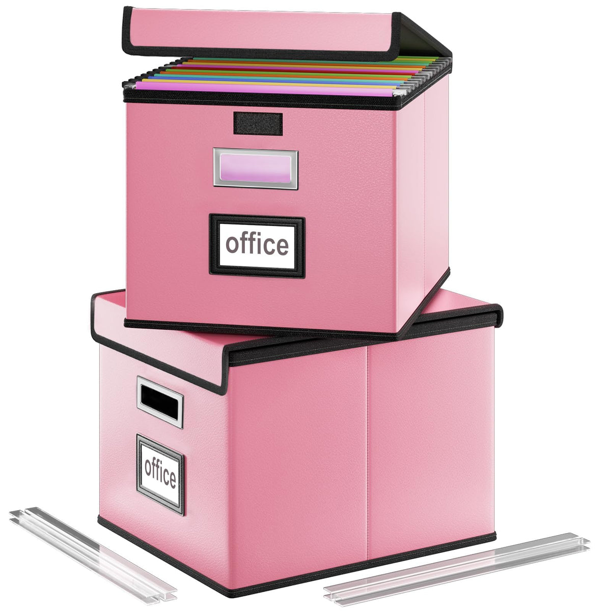 File Organizer Box with Lids, Collapsible File Folder Organizer