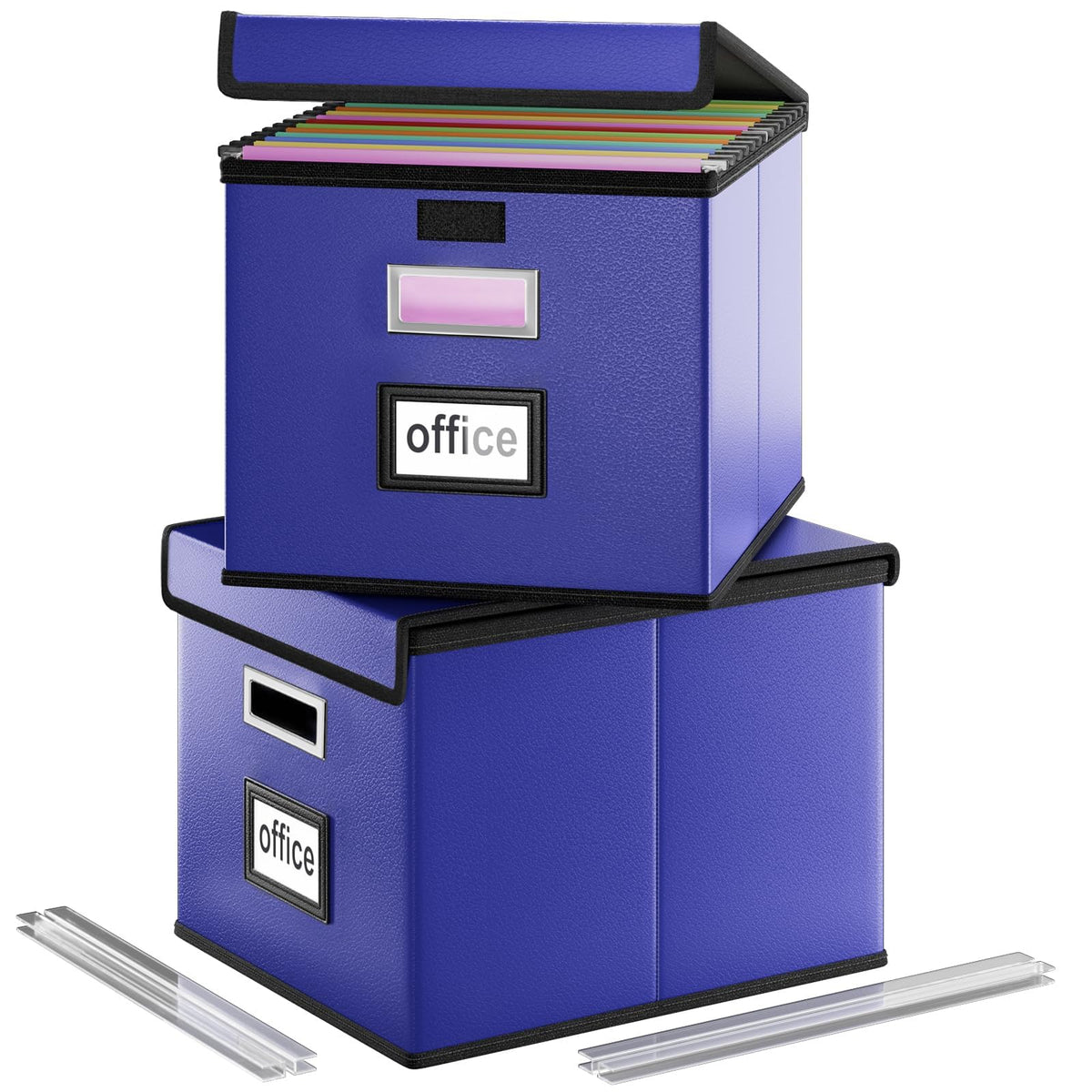 File Organizer Box with Lids, Collapsible File Folder Organizer