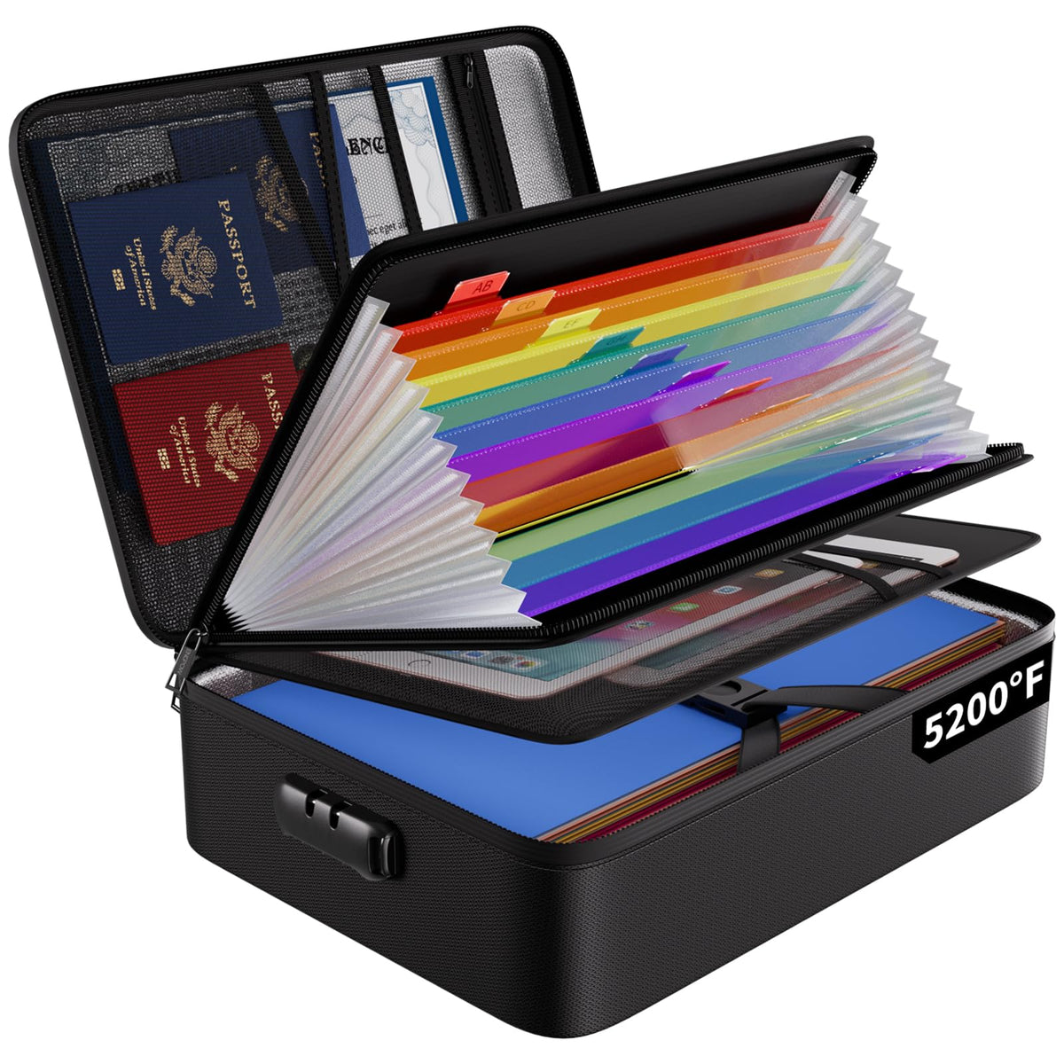 ENGPOW Fireproof File Organizer Bag with 13 Pockets Accordion File Folder