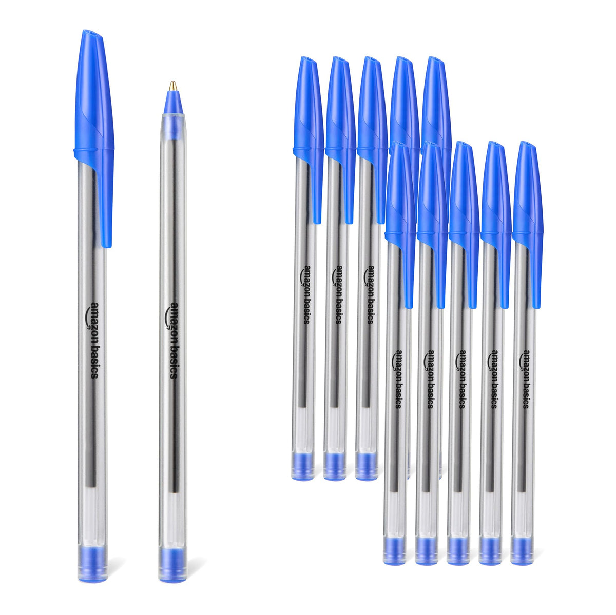 Amazon Basics Ballpoint Pens, Medium Point 1.0mm, Black Ink, 12-Pack