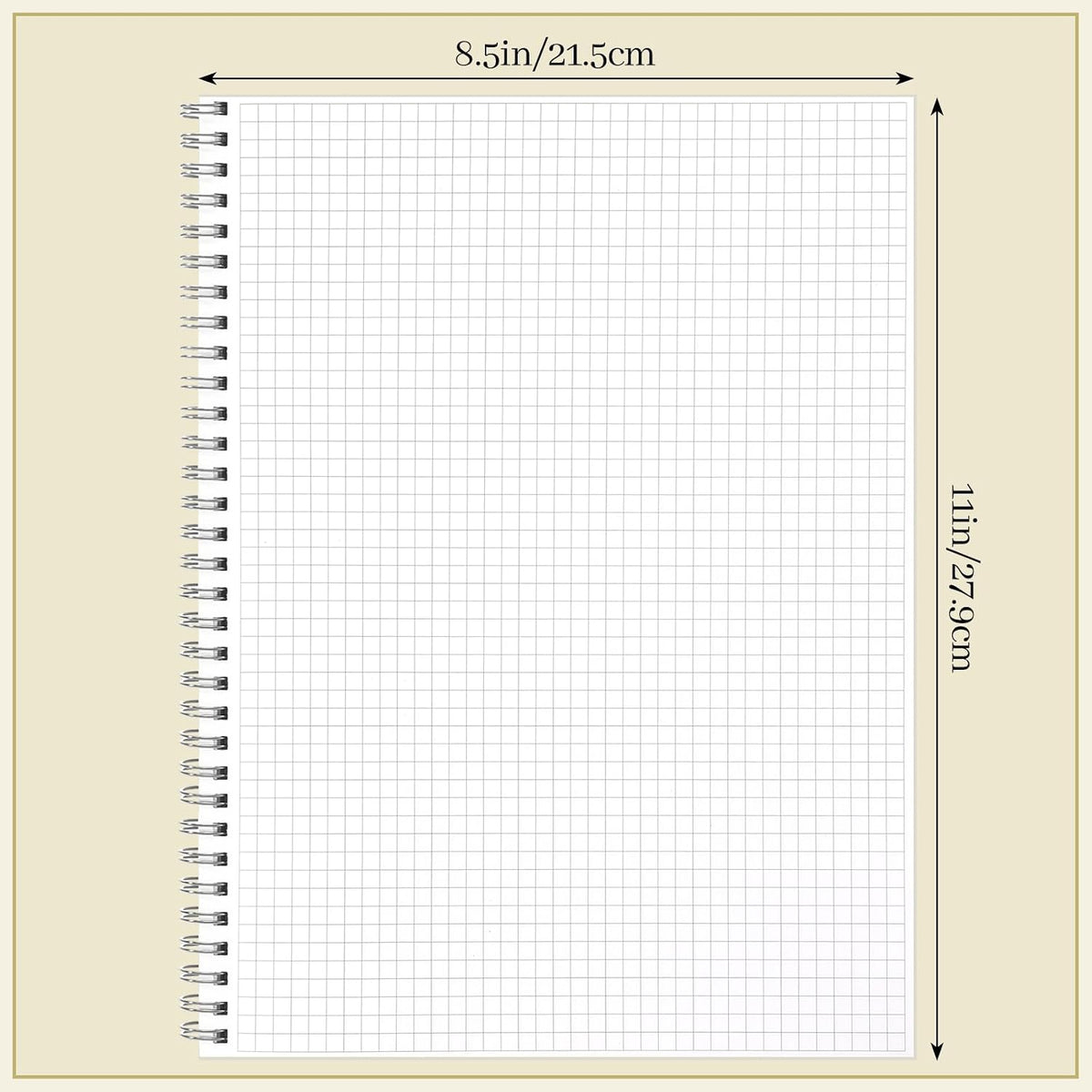 BESARME 2 Pack Graph Paper Spiral Notebooks, 8.5 x 11 In, 80 Sheets