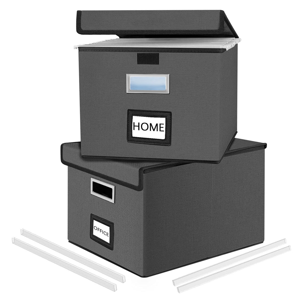 File Organizer Box with Lids, Collapsible File Folder Organizer