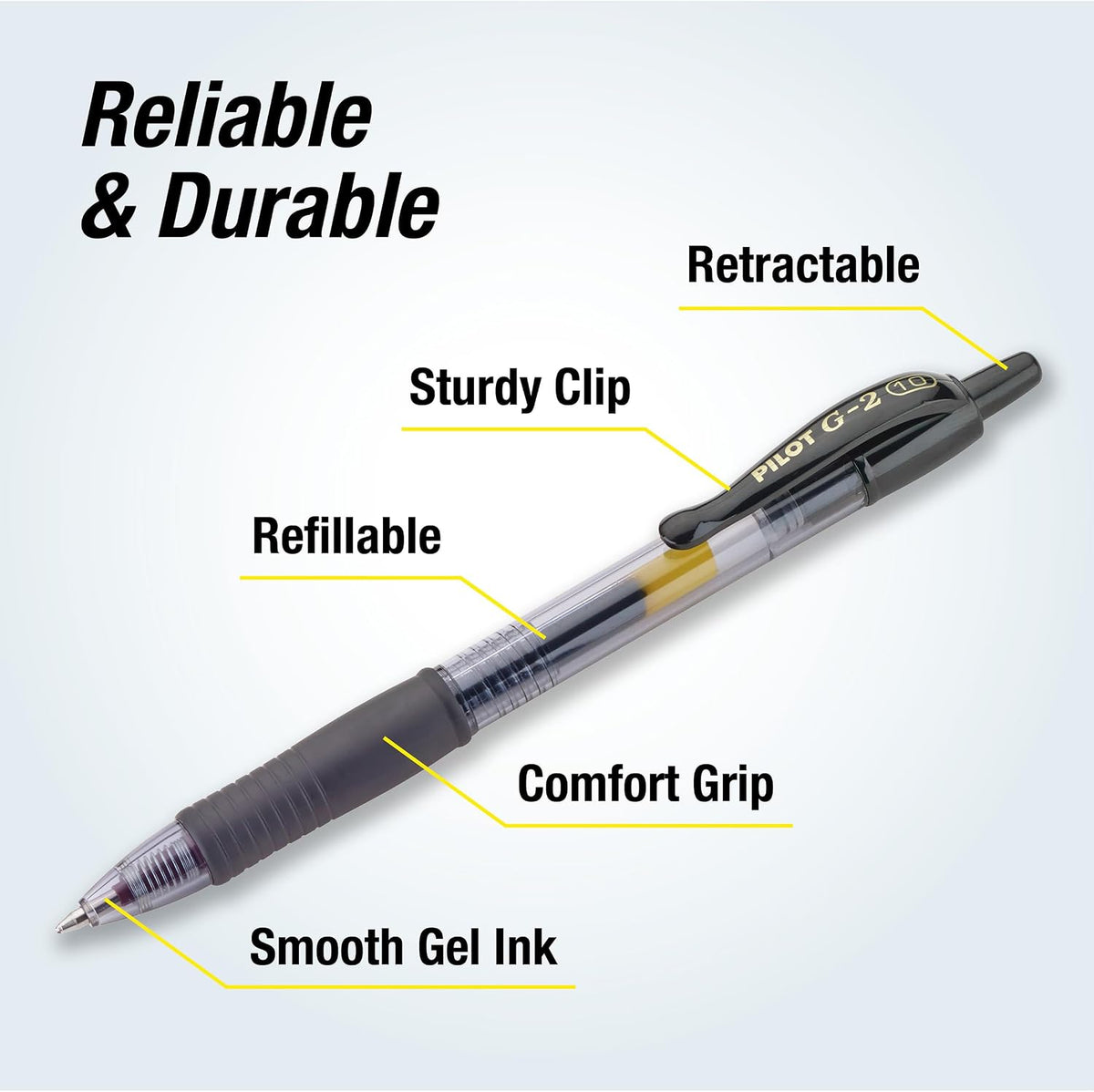 PILOT G2 Premium Gel Pens, Bold Point 1.0mm, Black Ink, 2-Pack