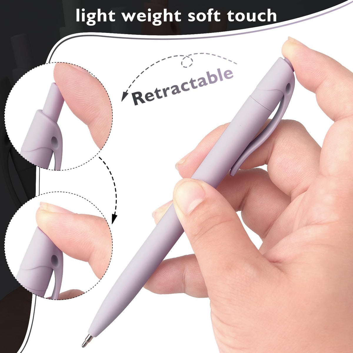 Bribobo 8-Pack Retractable Ballpoint Pens, Smooth Writing, Black Ink