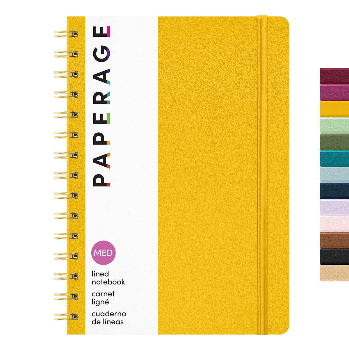 PAPERAGE Lined Spiral Journal Notebook, (Olive Green), 160 Pages, Hardcover Journal for Women & Men, Medium 5.5 in x 8 in - 100 GSM, Thick Paper, Spiral Notebook for Work, School & Journaling