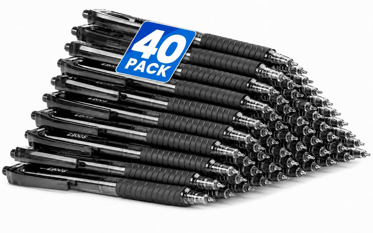 Sooez 40 Pack Bulk Pens Ballpoint, Smooth Writing Pens with Soft Grip
