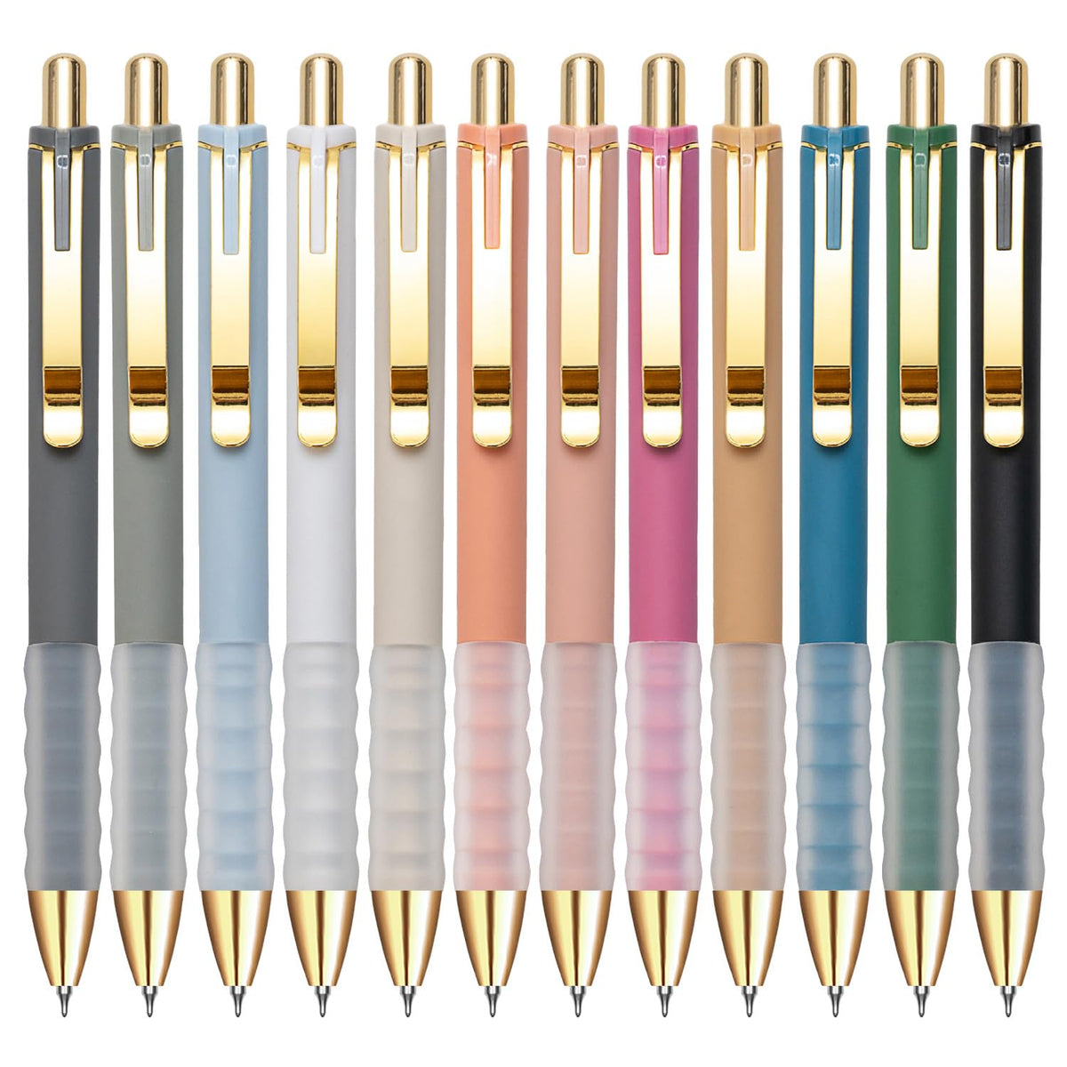 Linbsunne Gel Pens Black Ink Pen 0.5mm Fine Point, 12-count