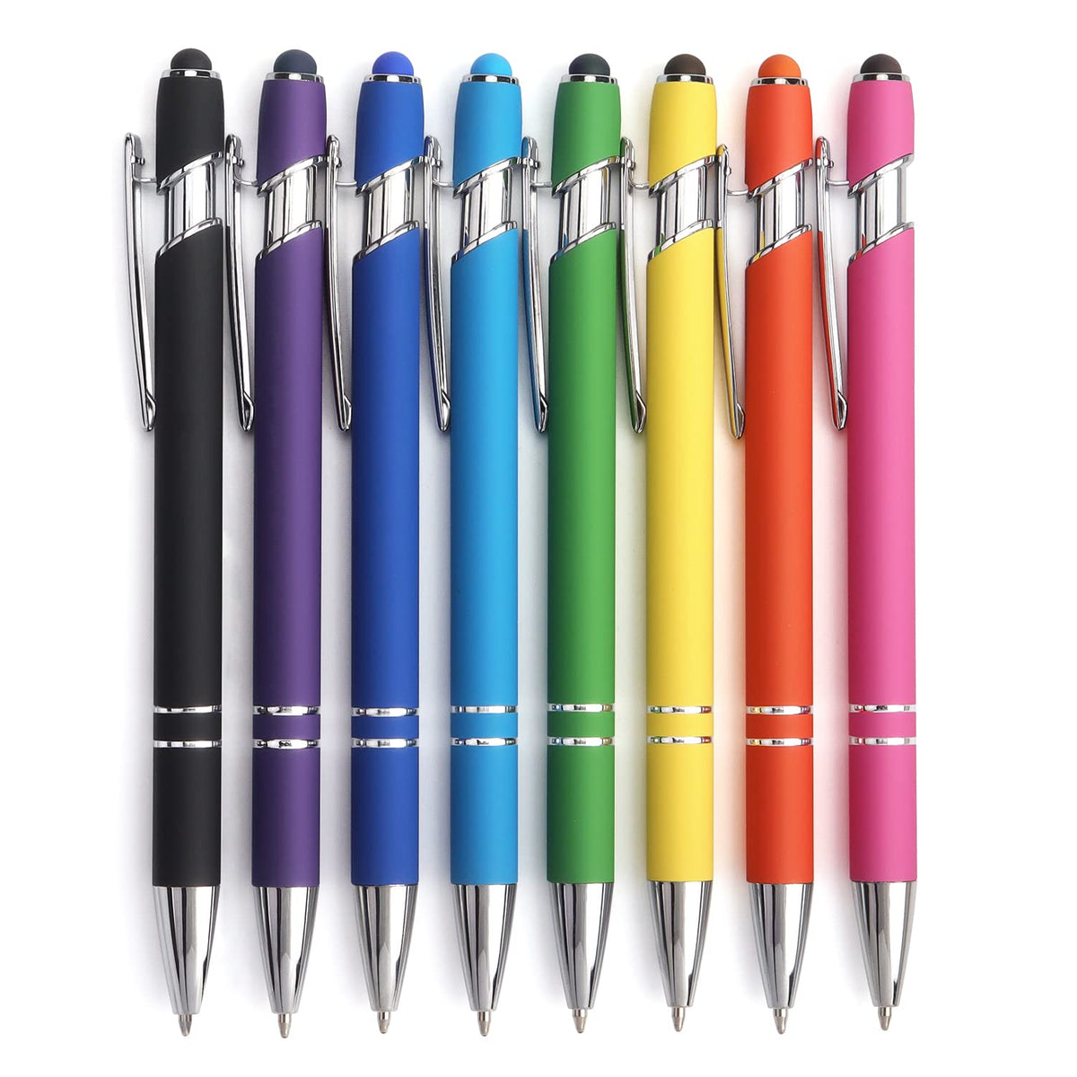 6 Pack Ballpoint Pen 2-in-1 Pen with Stylus tip, 1.0 mm Black Ink