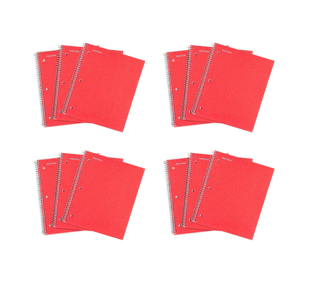 Mintra Office Durable Spiral Notebooks, 1 Subject, (Salmon, Sage Green, Lavender, Wide Ruled 3pk) - 100 Sheets, Poly Pocket, Moisture Resistant Cover, School, Office, Professional