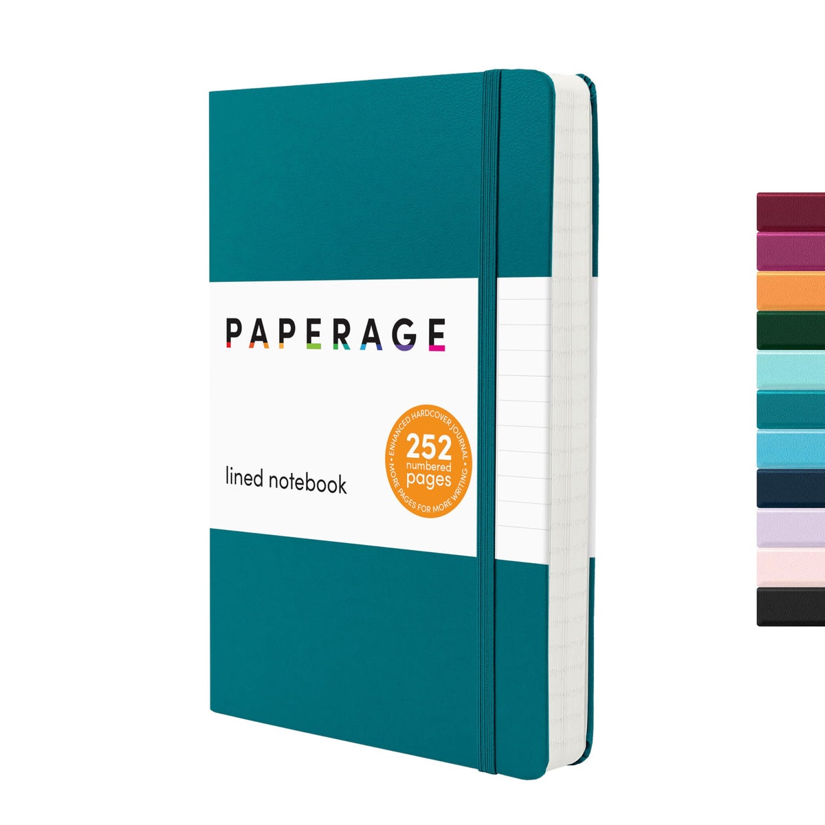 PAPERAGE Lined Journal Notebook, Hardcover Journal for Women & Men, 160 Pages, (5.6 in x 8 in), College Ruled Journaling Notebook for Work, School Supplies & Note Taking, (Green)