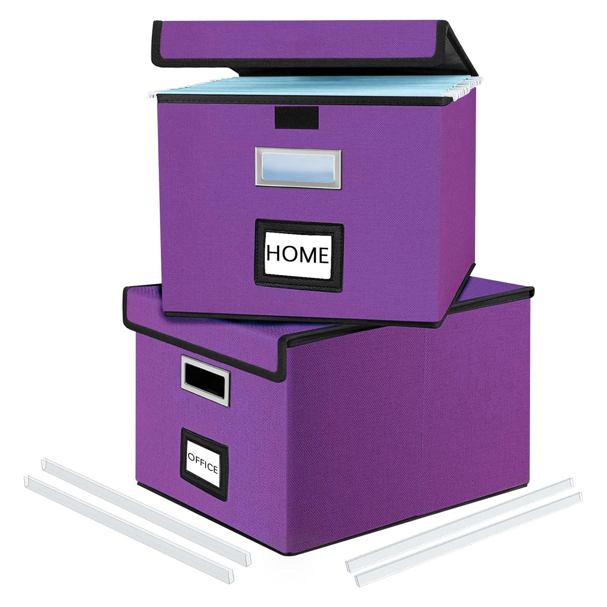 File Organizer Box with Lids, Collapsible File Folder Organizer
