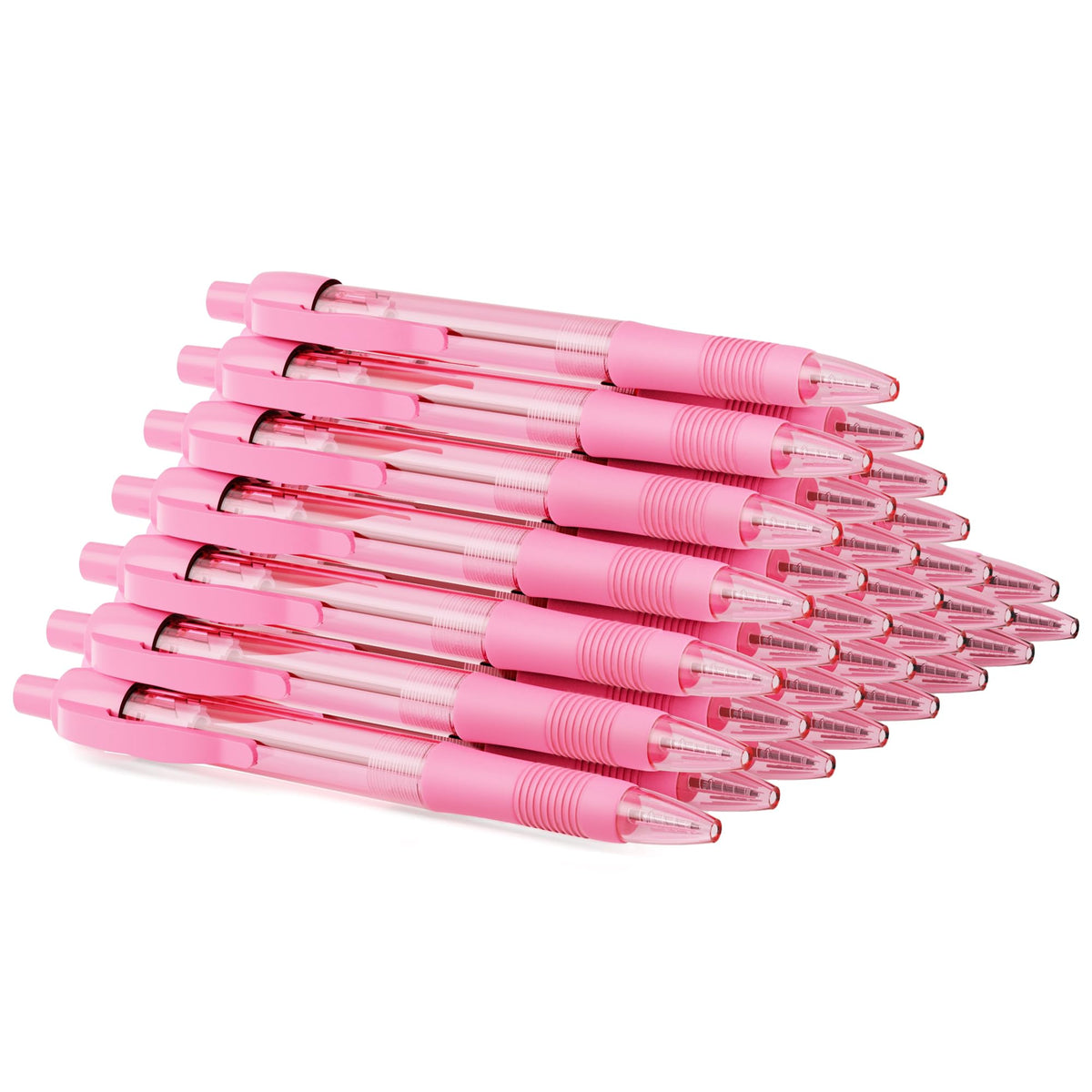 deegtran Pens Bulk, 30 Pack No Bleed Black Ink Click Pens with Soft Grip, Wholesale Retractable Ballpoint Pens for Office School, Medium Point Smooth 1.0MM