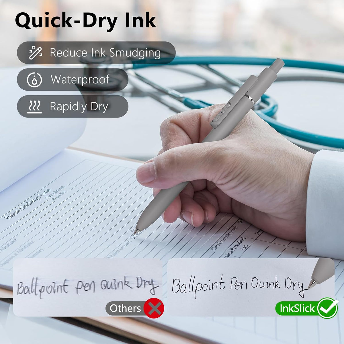 Ballpoint Pens 1mm Black Ink Smooth Writing Fidget Pen for Adults